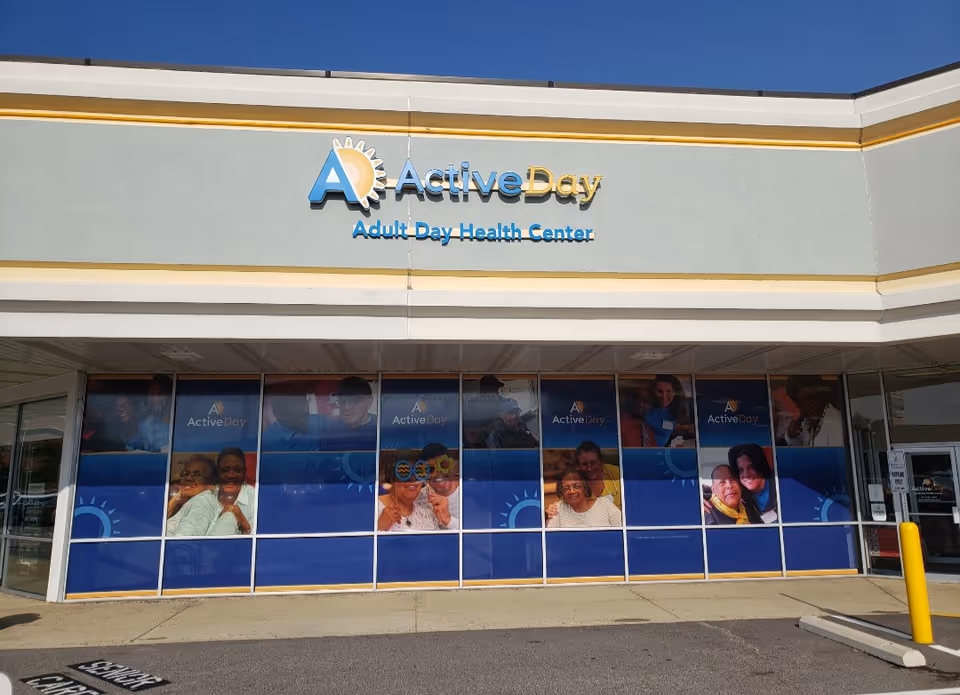 Exterior of Health Services Center at Santa Marta with Active Day signage