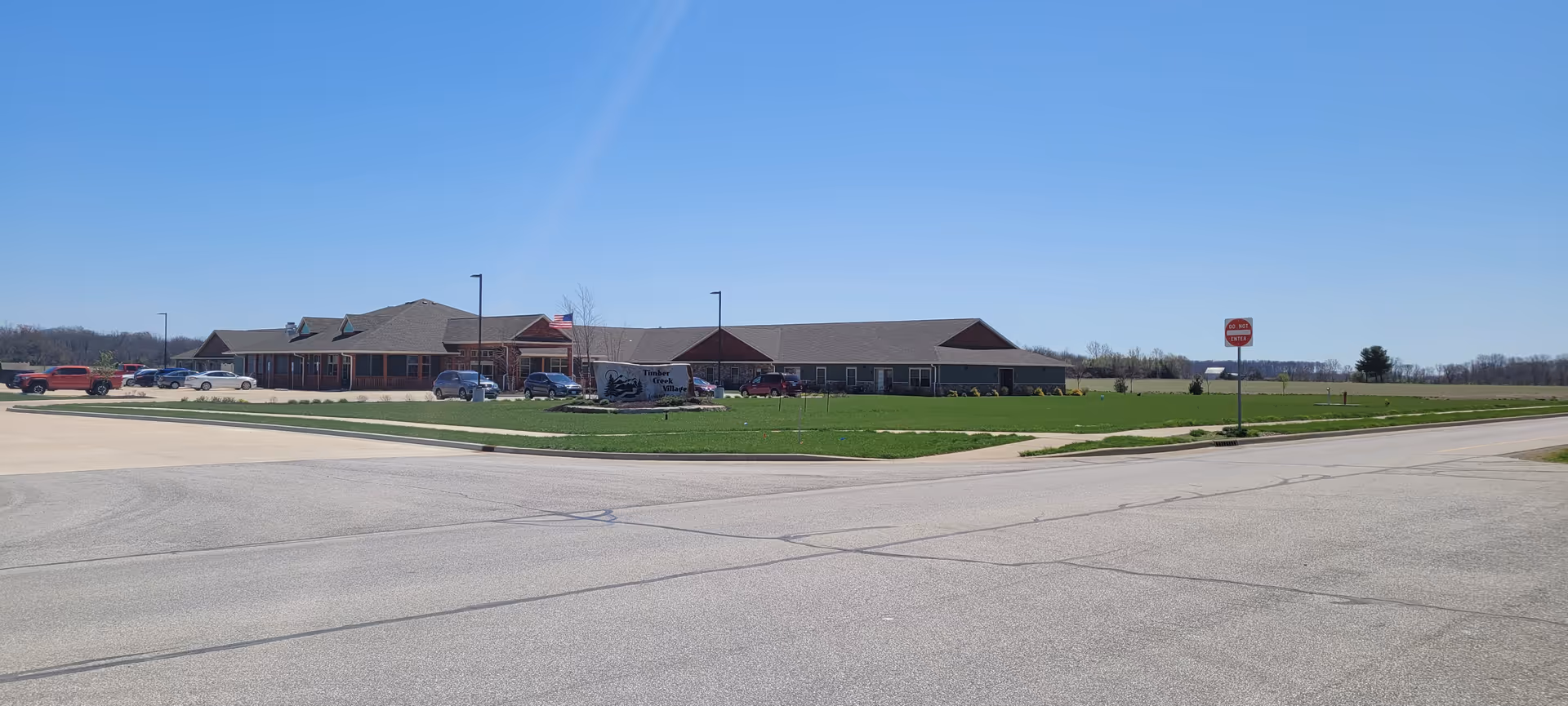 Timber Creek Village Shelbyville exterior: a single-story building with parking lot and lawn.