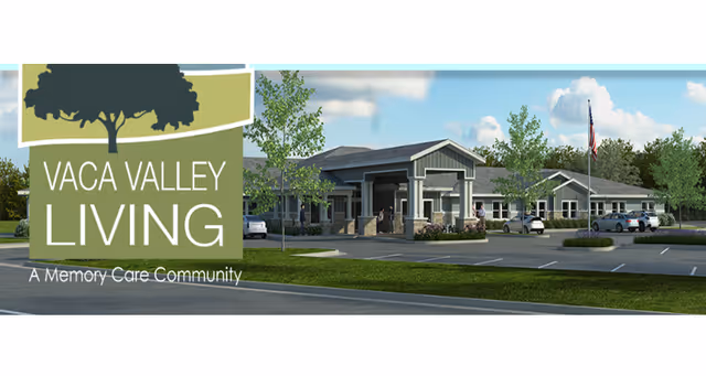 Exterior view of Vaca Valley Living senior care facility with parking and entrance.