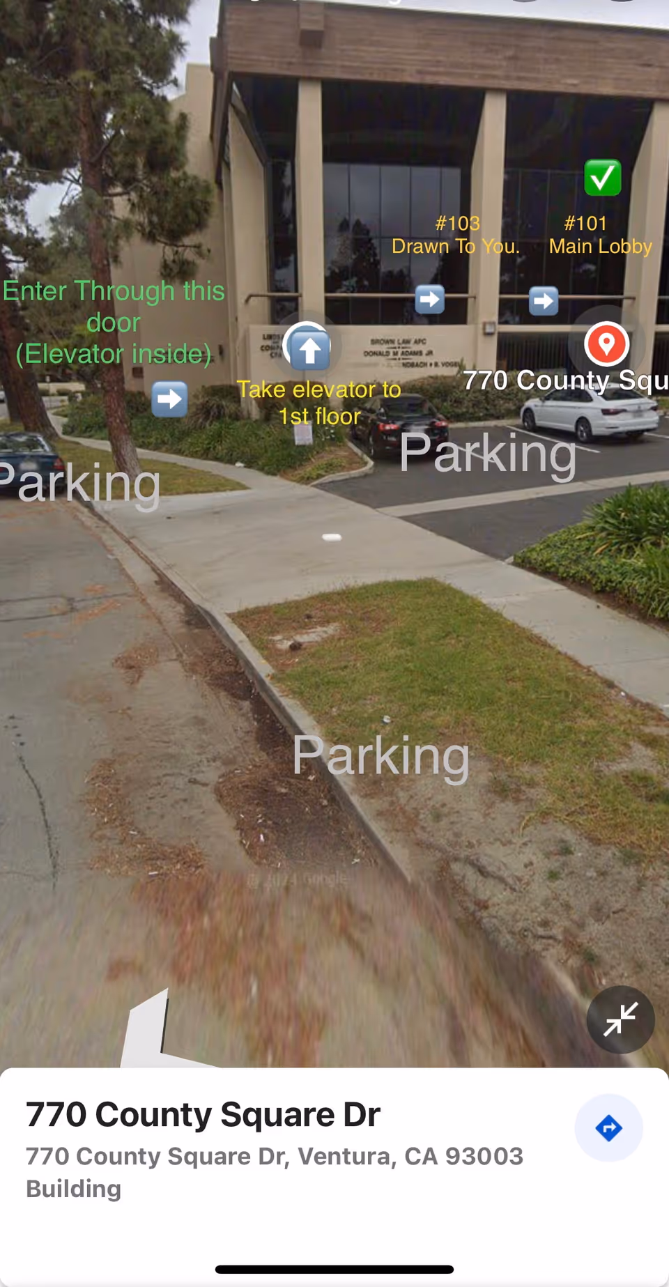 Exterior view of Drawn To You Phlebotomy Care & More facility with parking.
