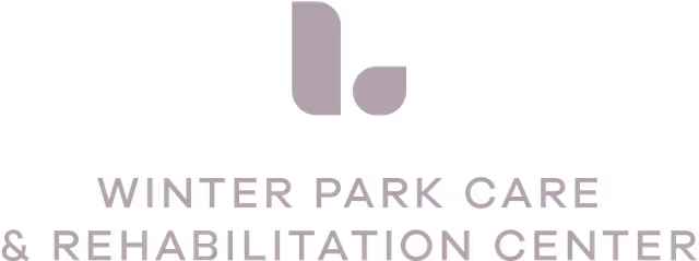 Winter Park Care & Rehabilitation Center logo on a black background.
