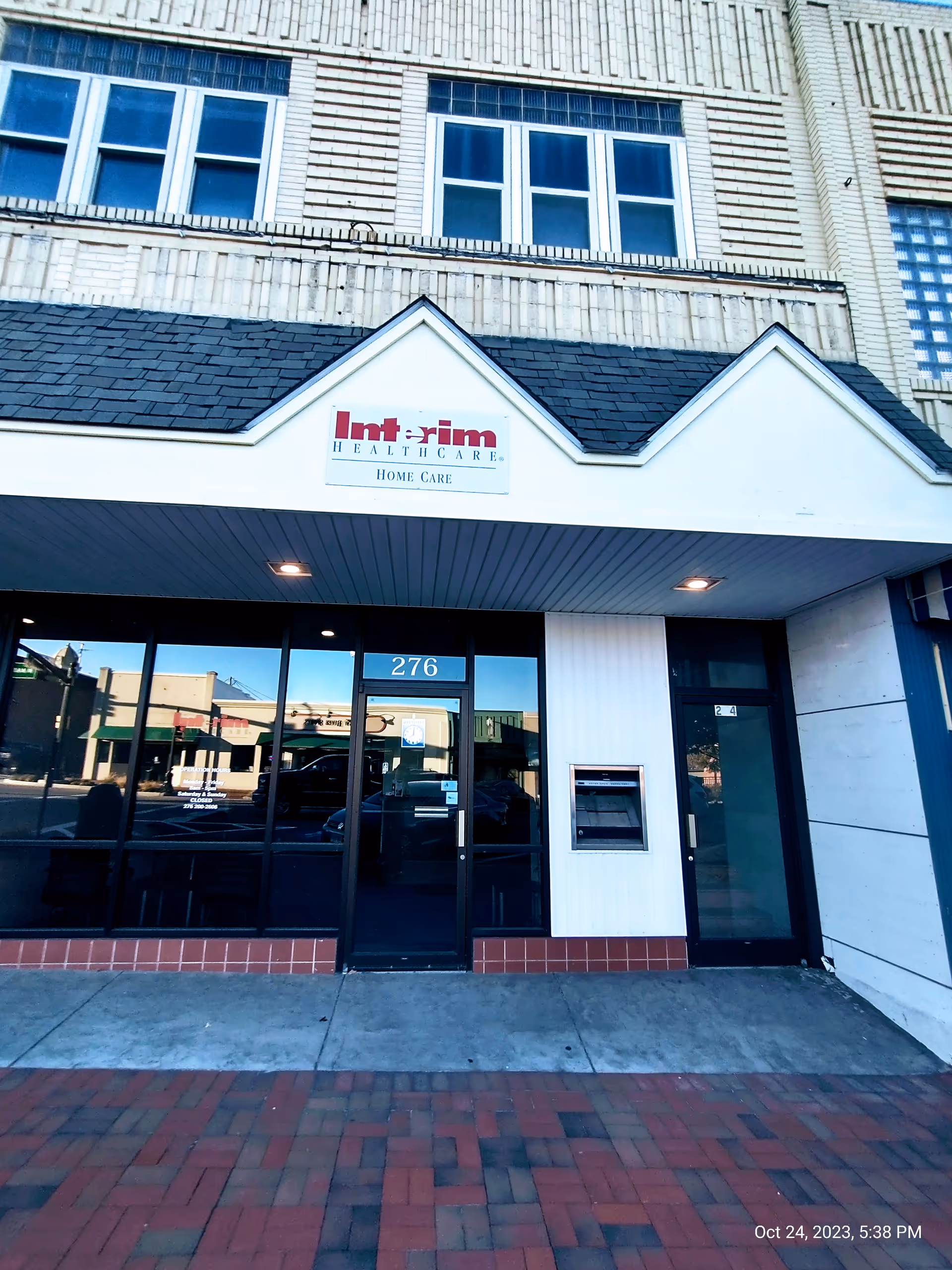 Interim HealthCare of Wytheville storefront exterior with glass doors.