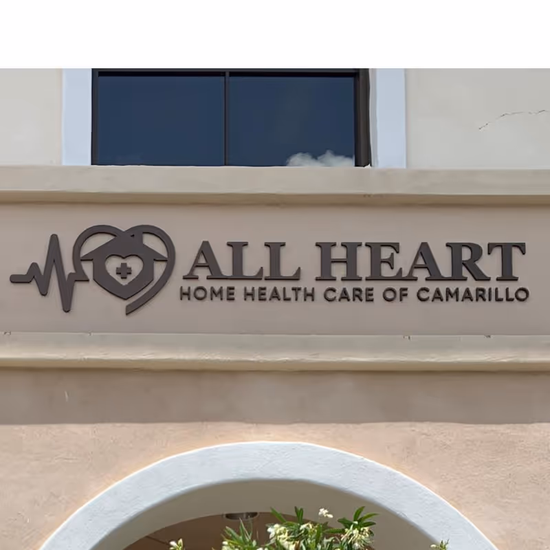Exterior view showing All Heart Home Health Care of Camarillo sign on building