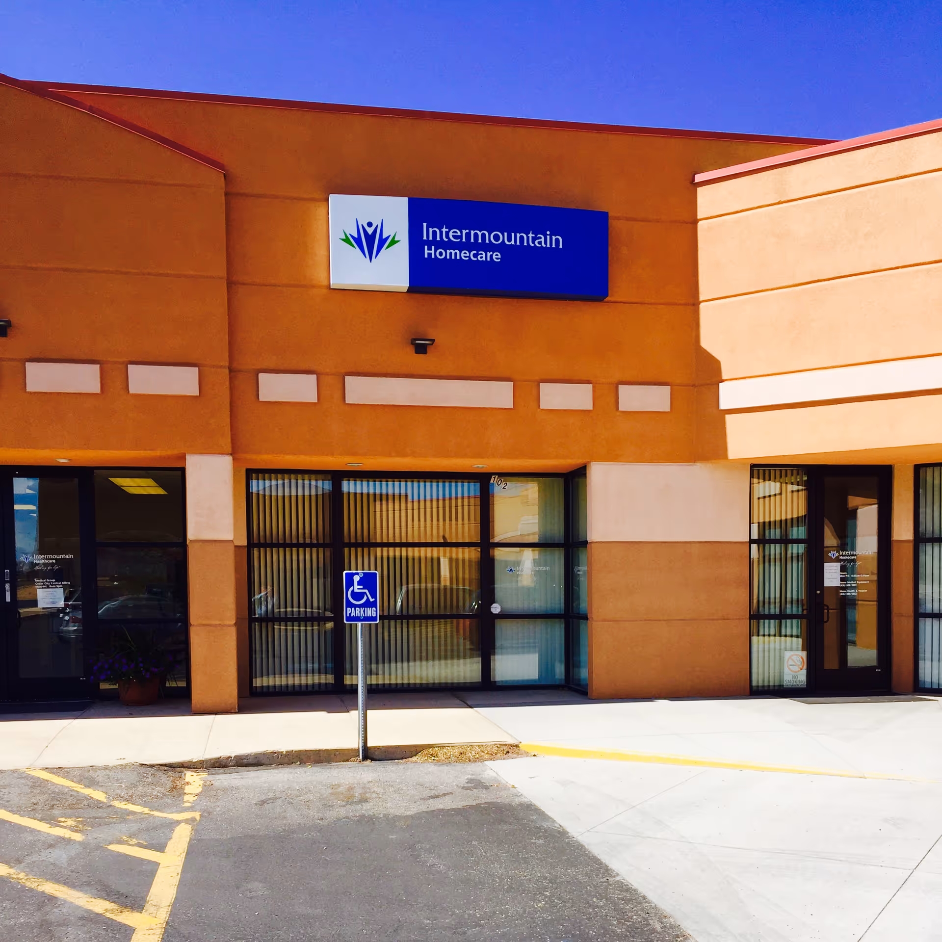 Intermountain Homecare Cedar City facility exterior with sign and parking.
