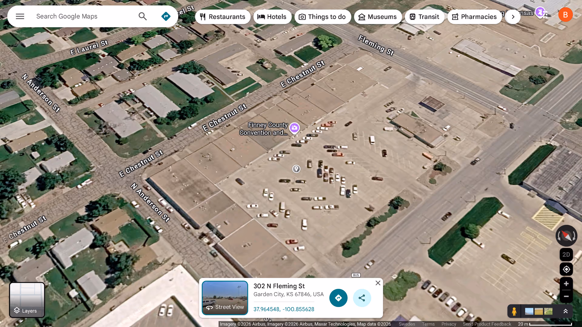 Aerial view of Caregivers Home Health facility with parking lot