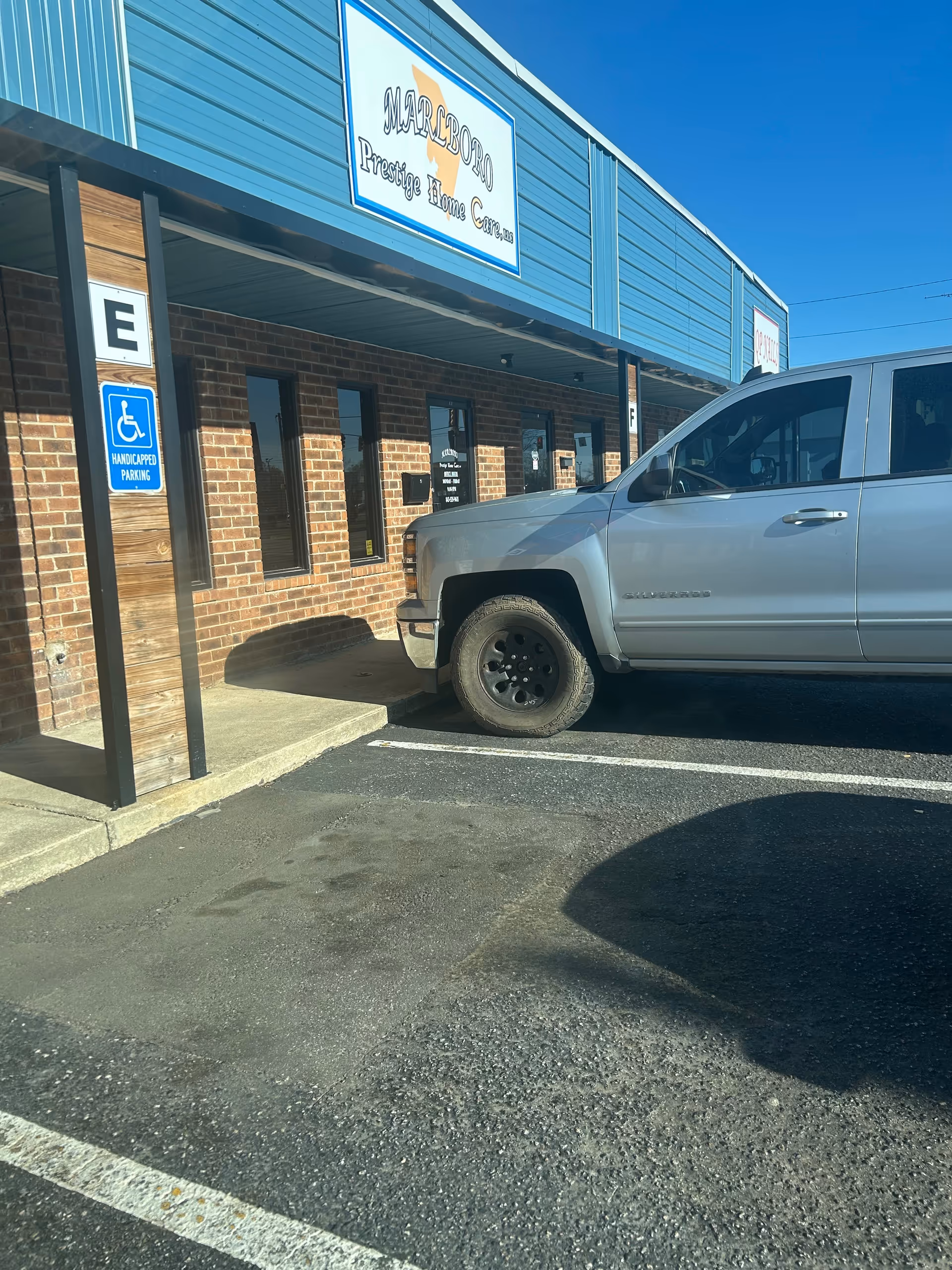Exterior of Marlboro Prestige Home Care, LLC with a silver pickup truck parked in front.