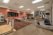 Bright indoor fitness center at Bria of Belleville with exercise equipment.