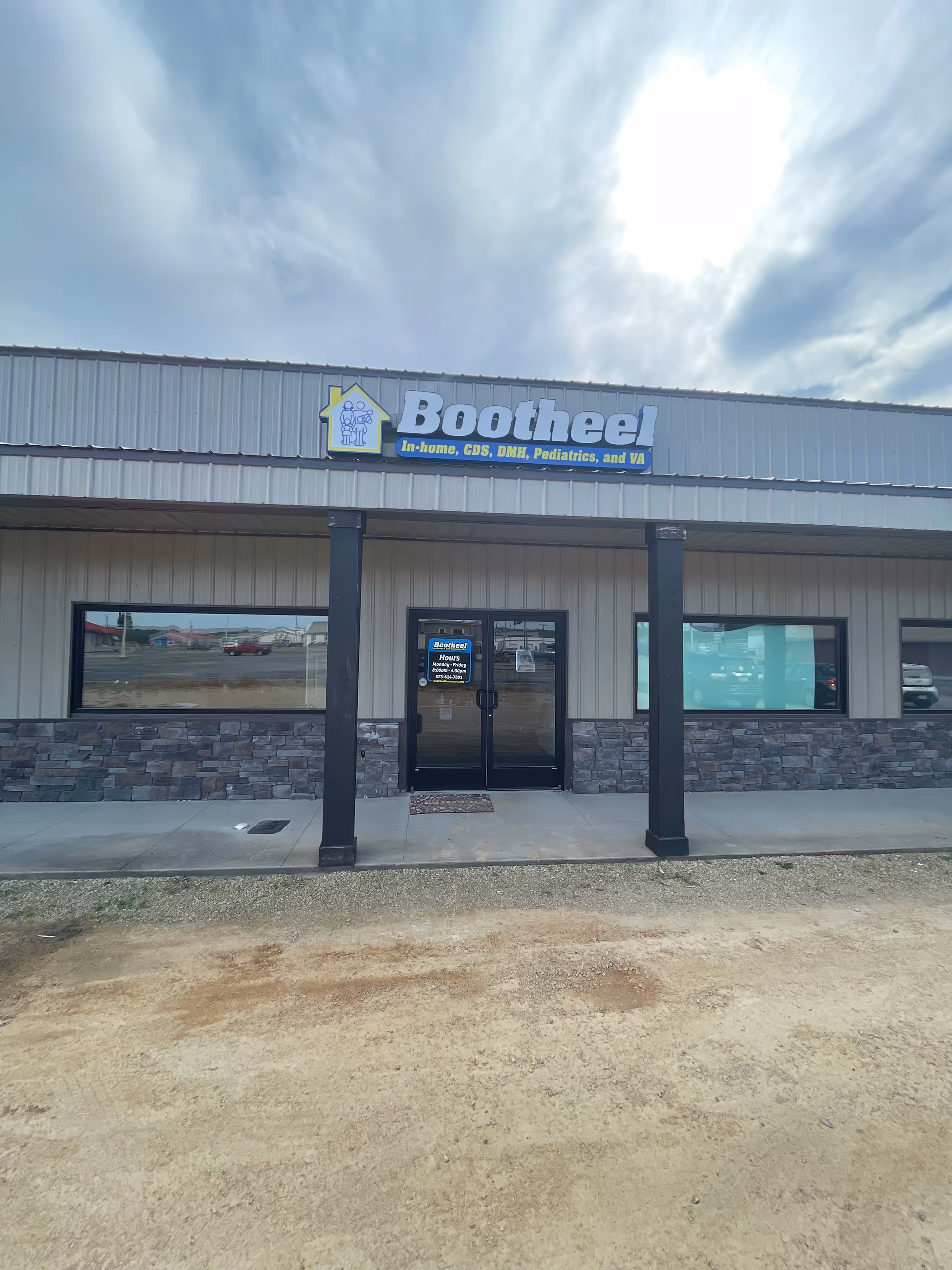 Exterior view of Bootheel In-Home Care building with entrance doors and signage.