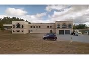Exterior view of Elderwood at North Creek facility, beige building with windows, driveway, and parked cars.