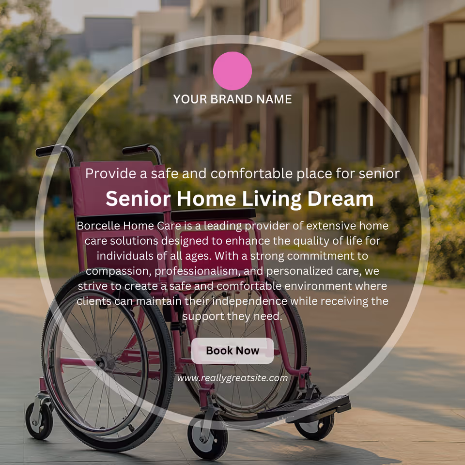 Pink wheelchair on a sunny outdoor walkway with a modern building in background.