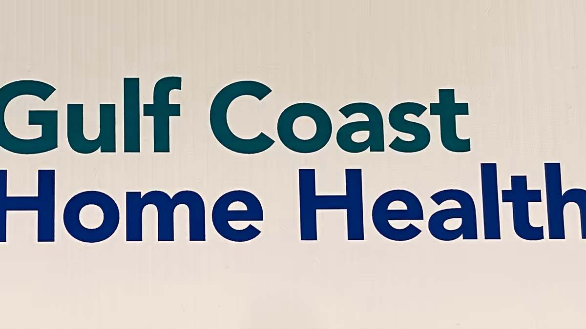 Exterior wall signage reading Gulf Coast Home Health