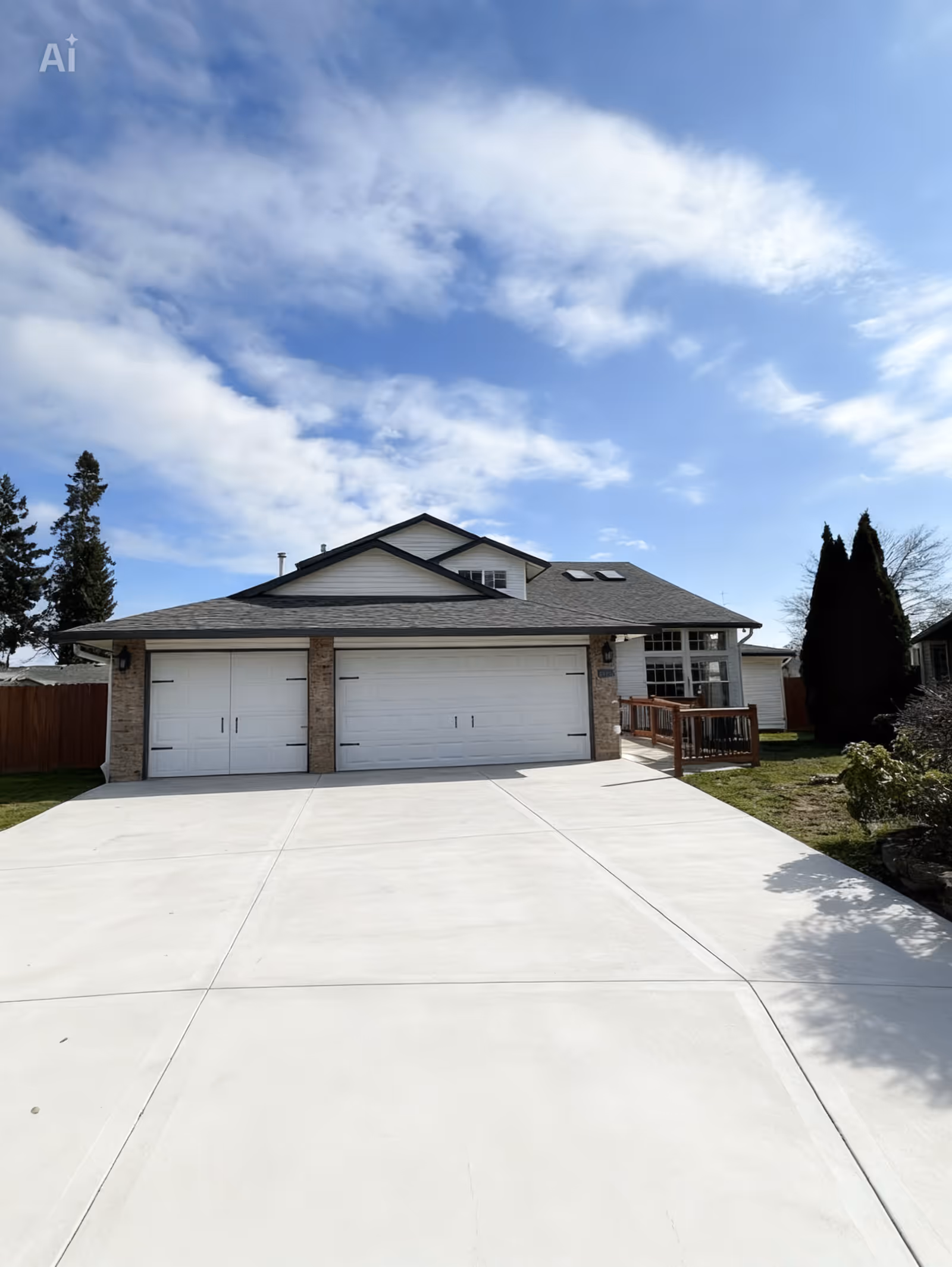 Front view of a suburban home with a two-car garage and driveway.