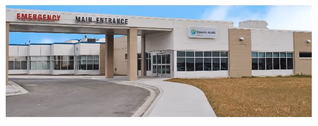 Exterior view of Essentia Health-Fosston with the main emergency entrance.