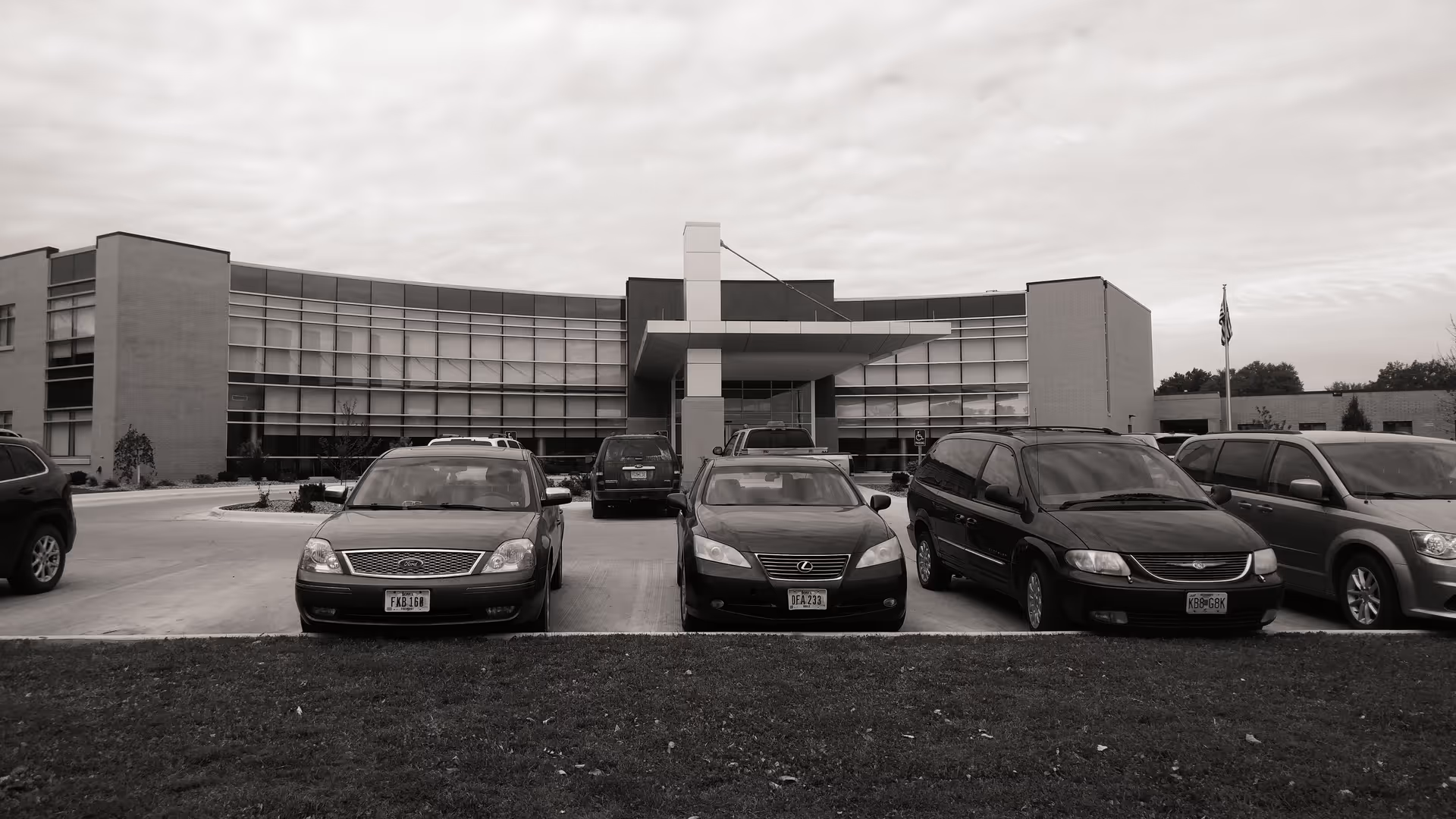 Parking lot in front of Shenandoah Medical Center building