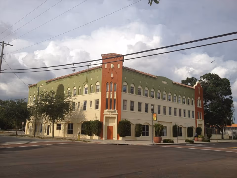 Exterior view of City Central Assisted Living building on a street corner.