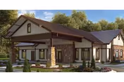 Front exterior view of a Butterfield Trail Village building with landscaped entrance.