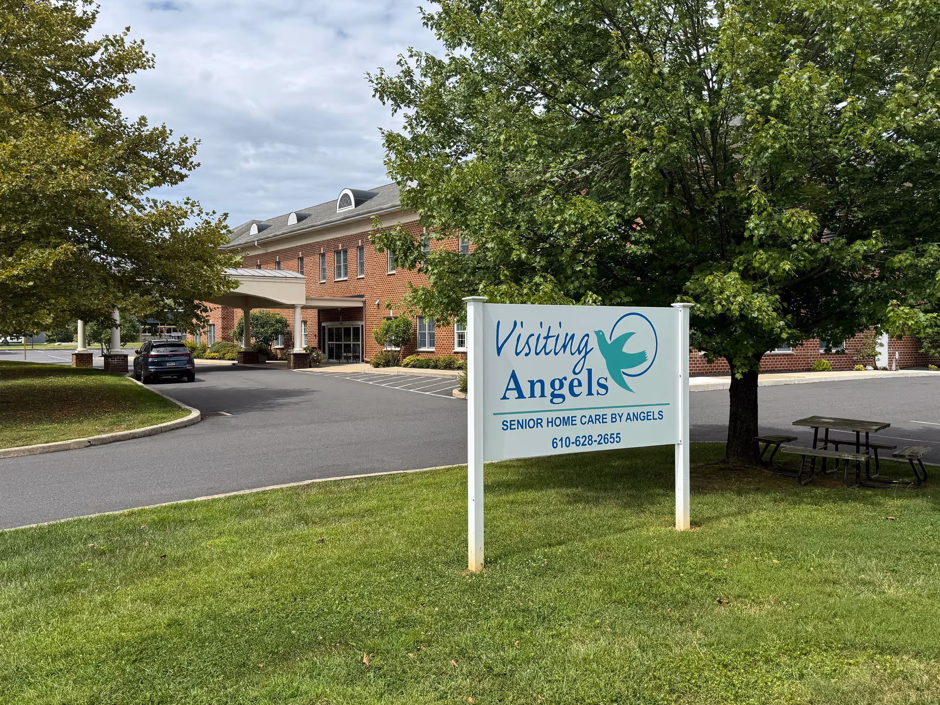 Exterior view of Visiting Angels Senior Home Care Lehigh Valley building with sign