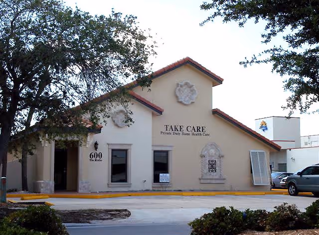 Front view of Take Care Private Duty Home Health Care building in Venice, Florida.
