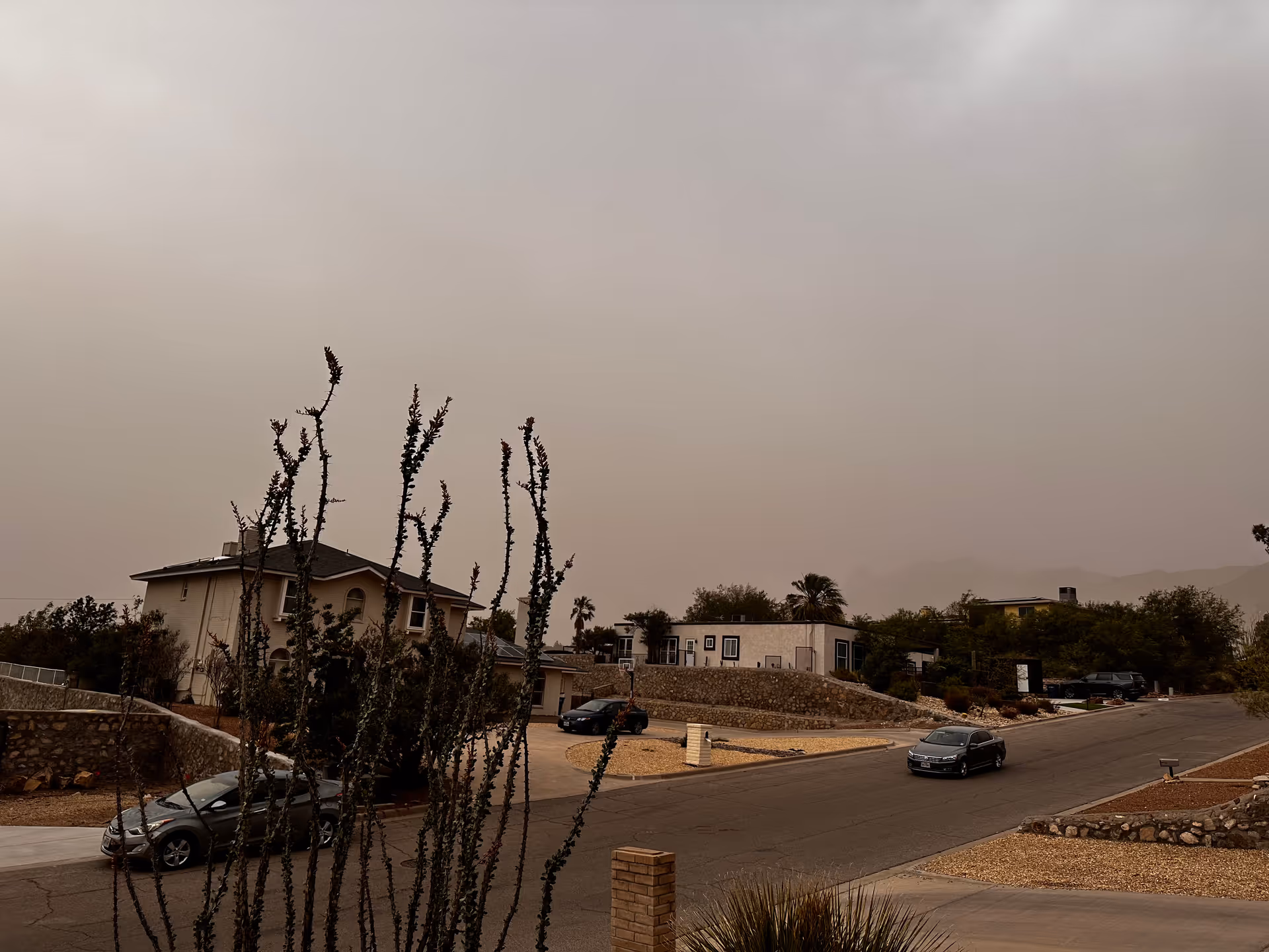 Exterior street view of a Comfort Keepers facility with desert landscaping and parked cars.