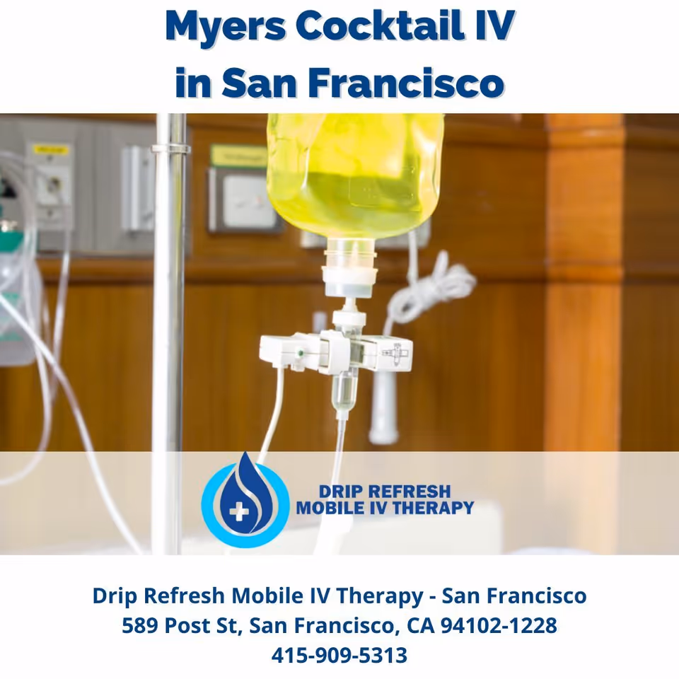 IV bag and tubing on an IV pole in a clinical medical setting.