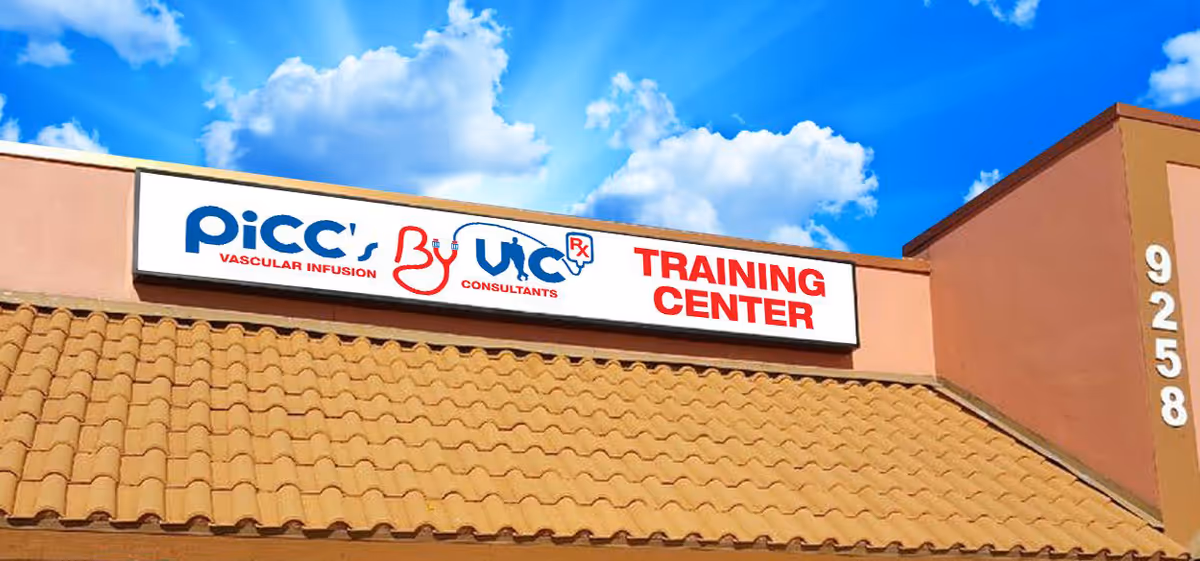 Exterior view of a building with a Piccs By Vic Training Center sign.