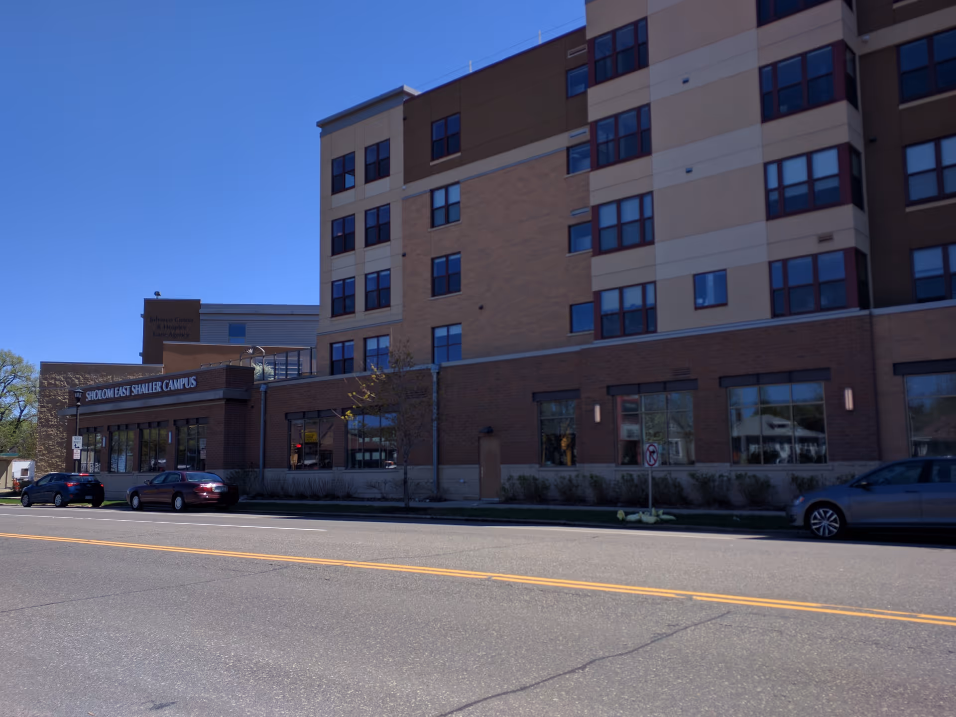 Exterior view of Shirley Chapman Sholom Home East building along street