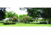 Front exterior of College Street Health Care Center with green lawn and trees.