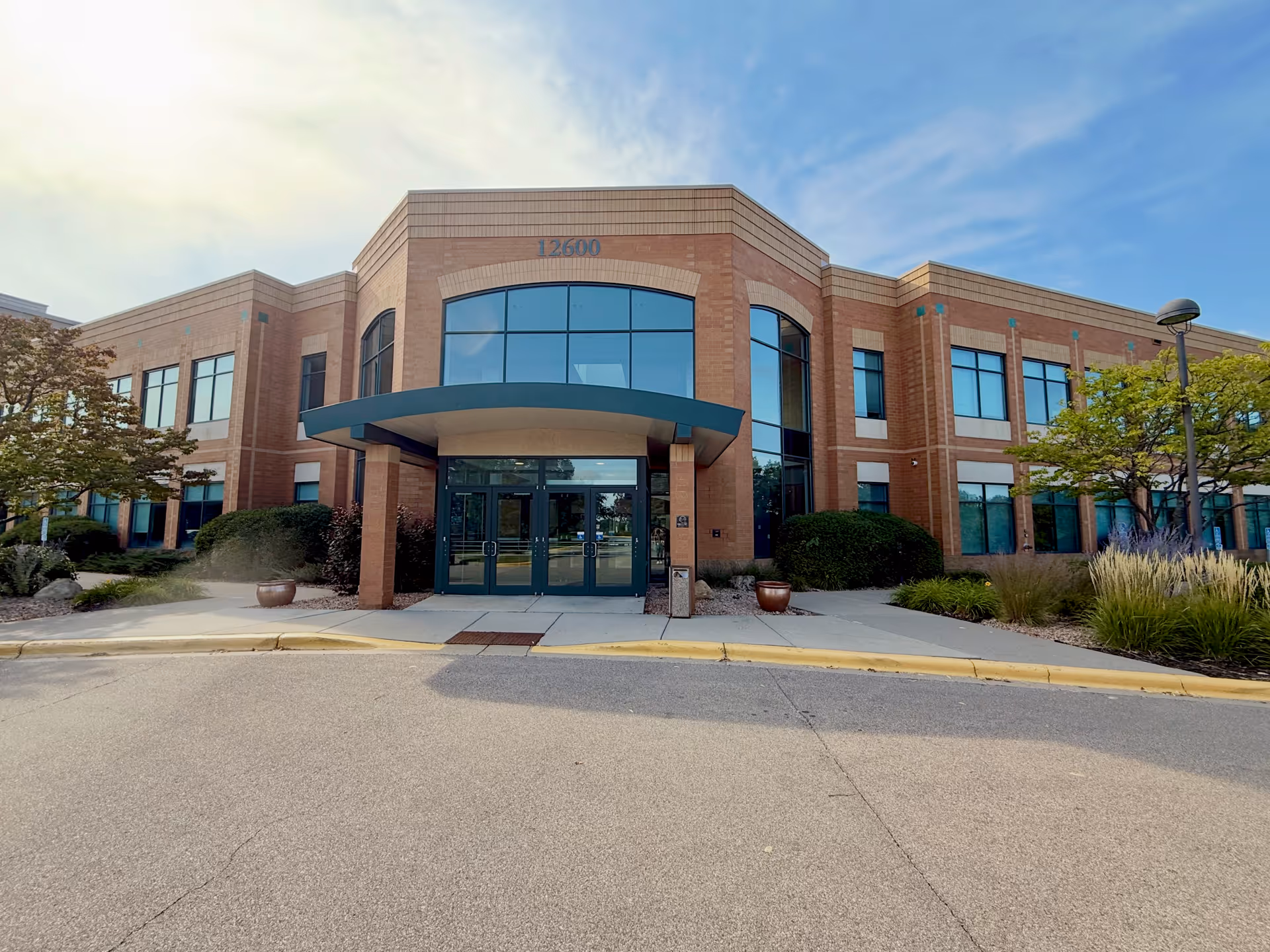 Exterior view of Accra Homecare Minnetonka building with glass entrance