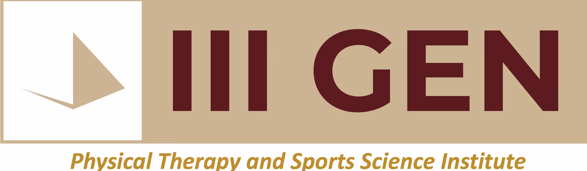 Beige banner featuring the III GEN logo and 'Physical Therapy and Sports Science Institute' text.