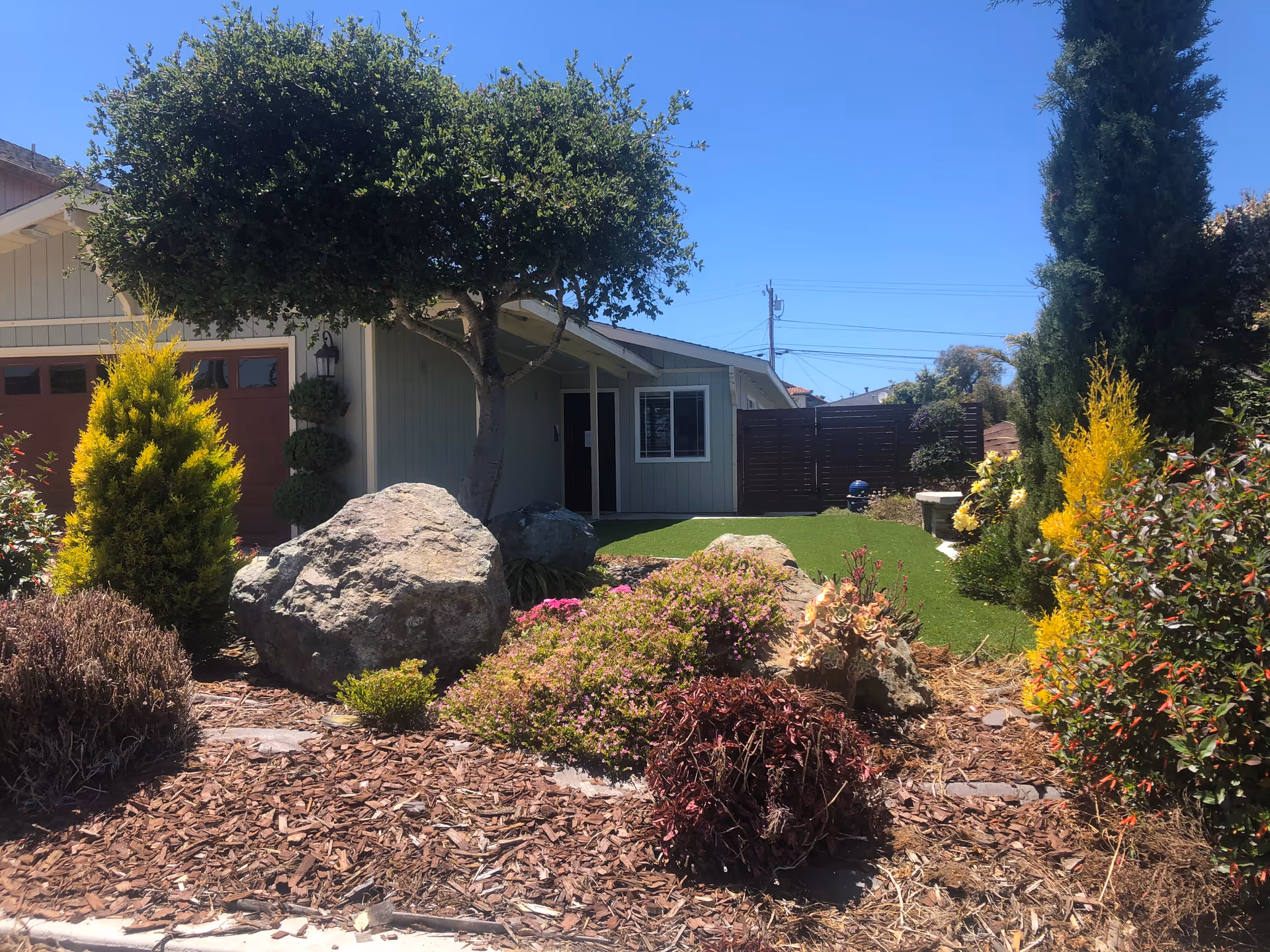 Exterior of Los Osos Residential Care II showing a landscaped front yard and entrance.