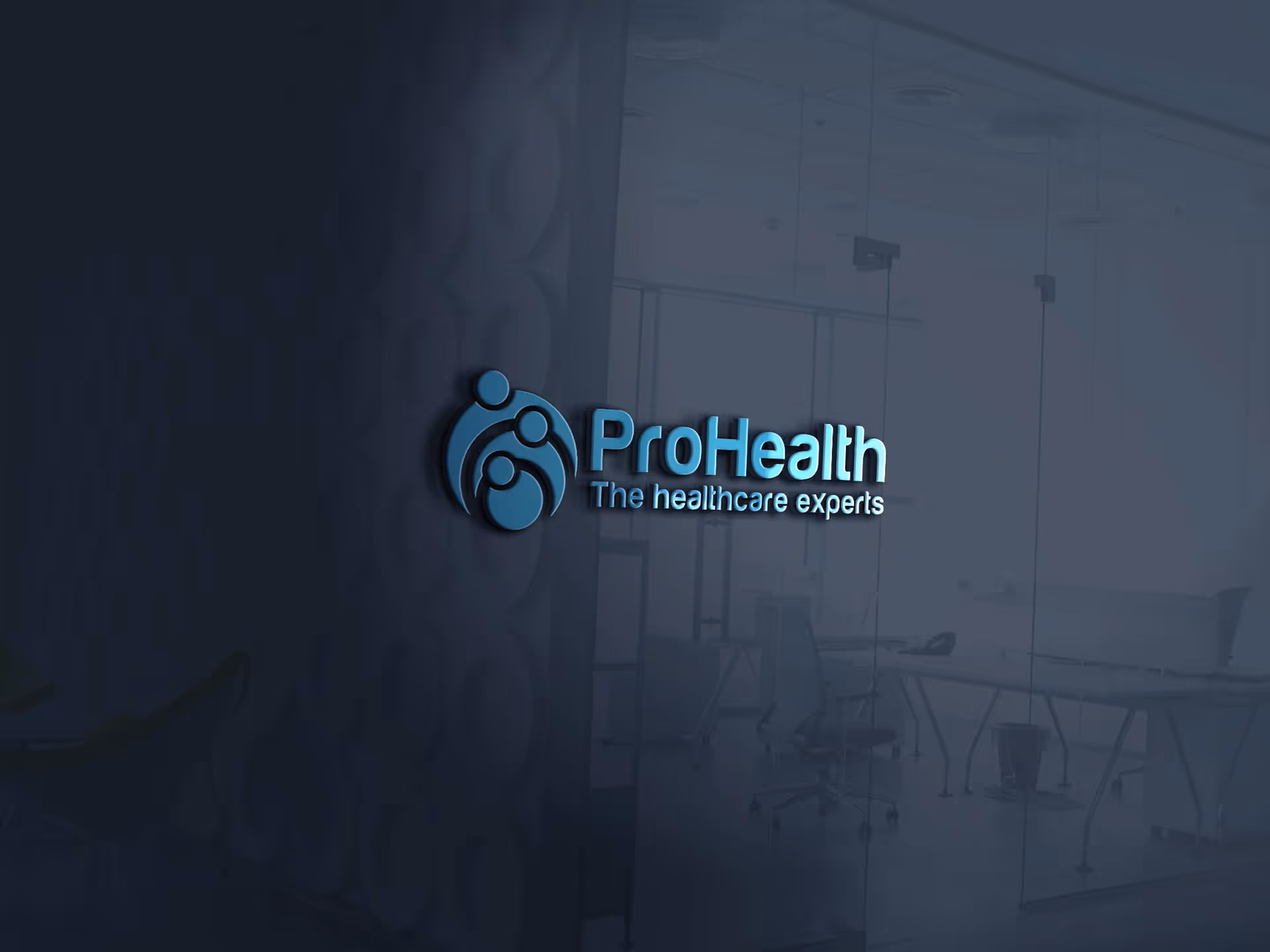 ProHealth logo on glass wall inside a modern healthcare facility.