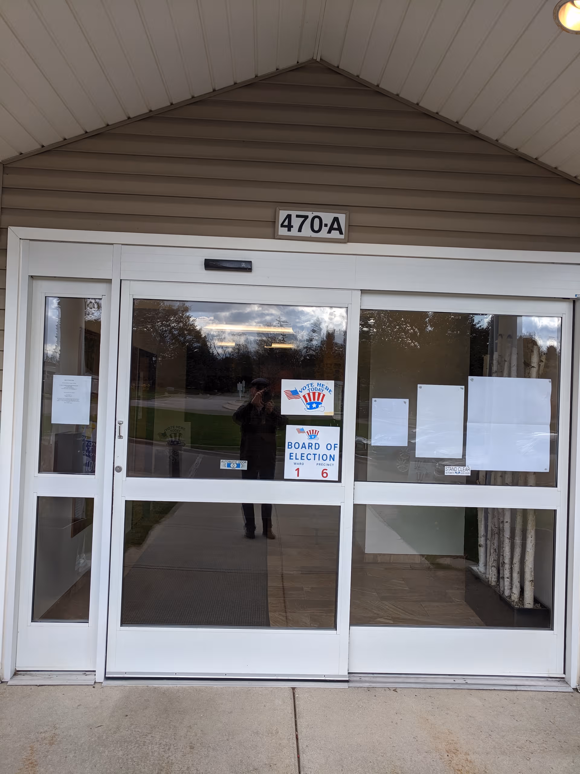 Marsh Ridge Senior Community entrance with glass doors and 470-A sign