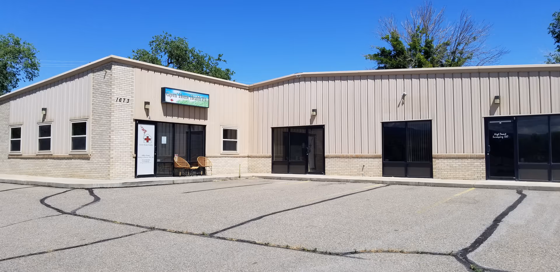 Exterior view of Given Home Health PC building with a parking lot in front.