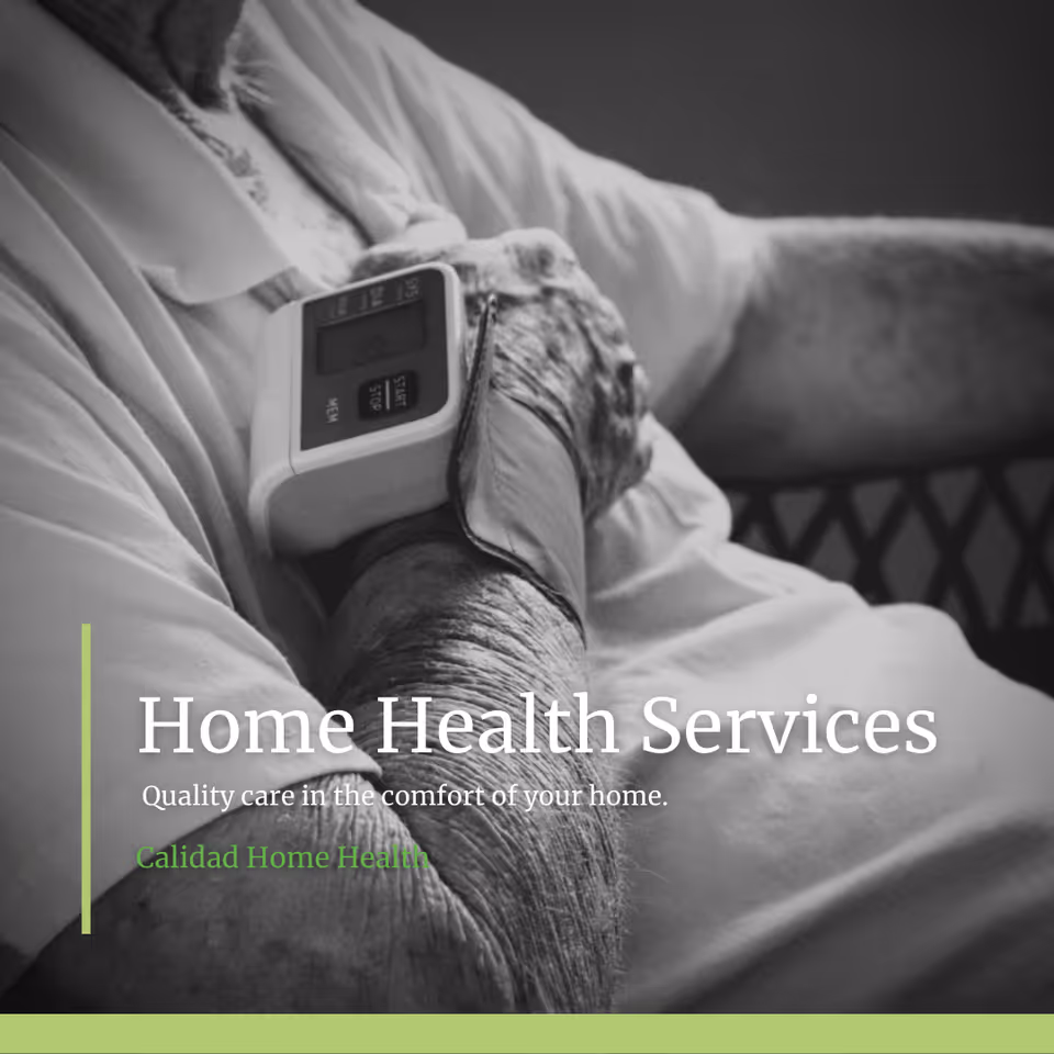Close-up of an elderly person's arm with a blood pressure cuff indoors.