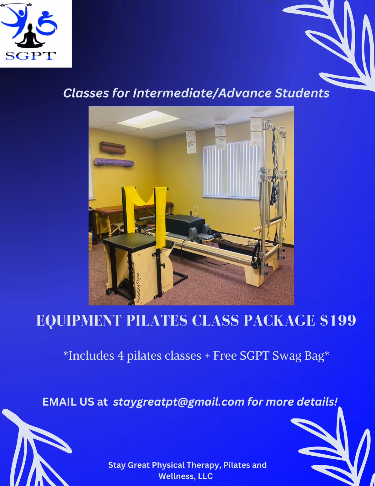 Indoor Pilates studio in a therapy facility with reformer machines