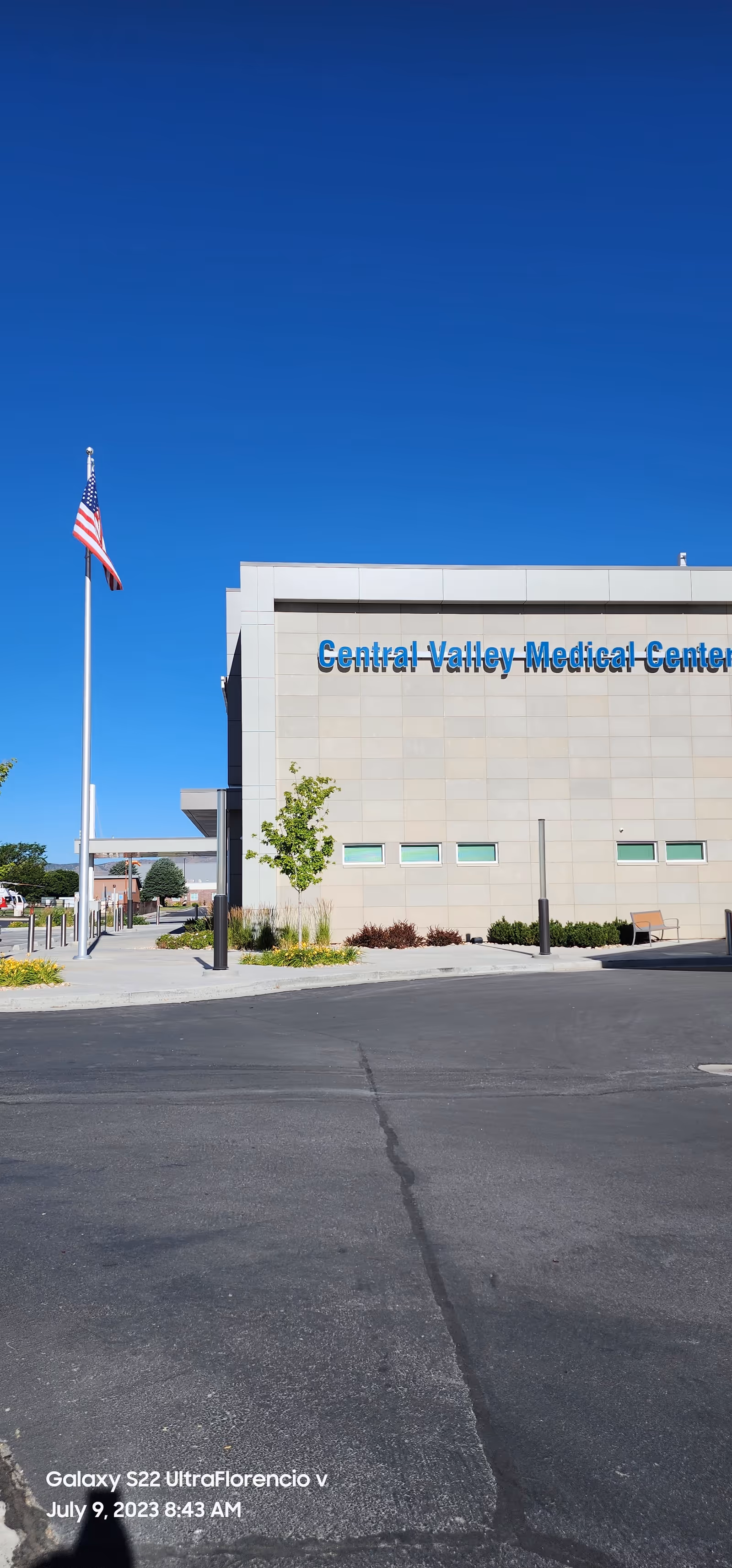 Exterior view of Central Valley Medical Center building under blue sky