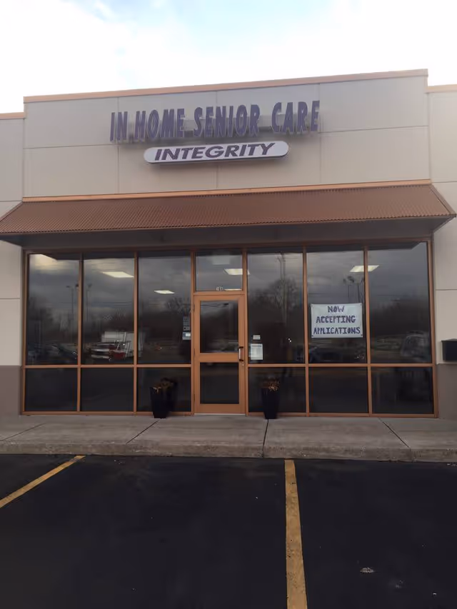Front view of Integrity In Home Senior Care building with a glass entrance.