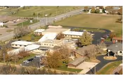 Aerial view of the exterior of Avera Brady Health and Rehab campus with parking.