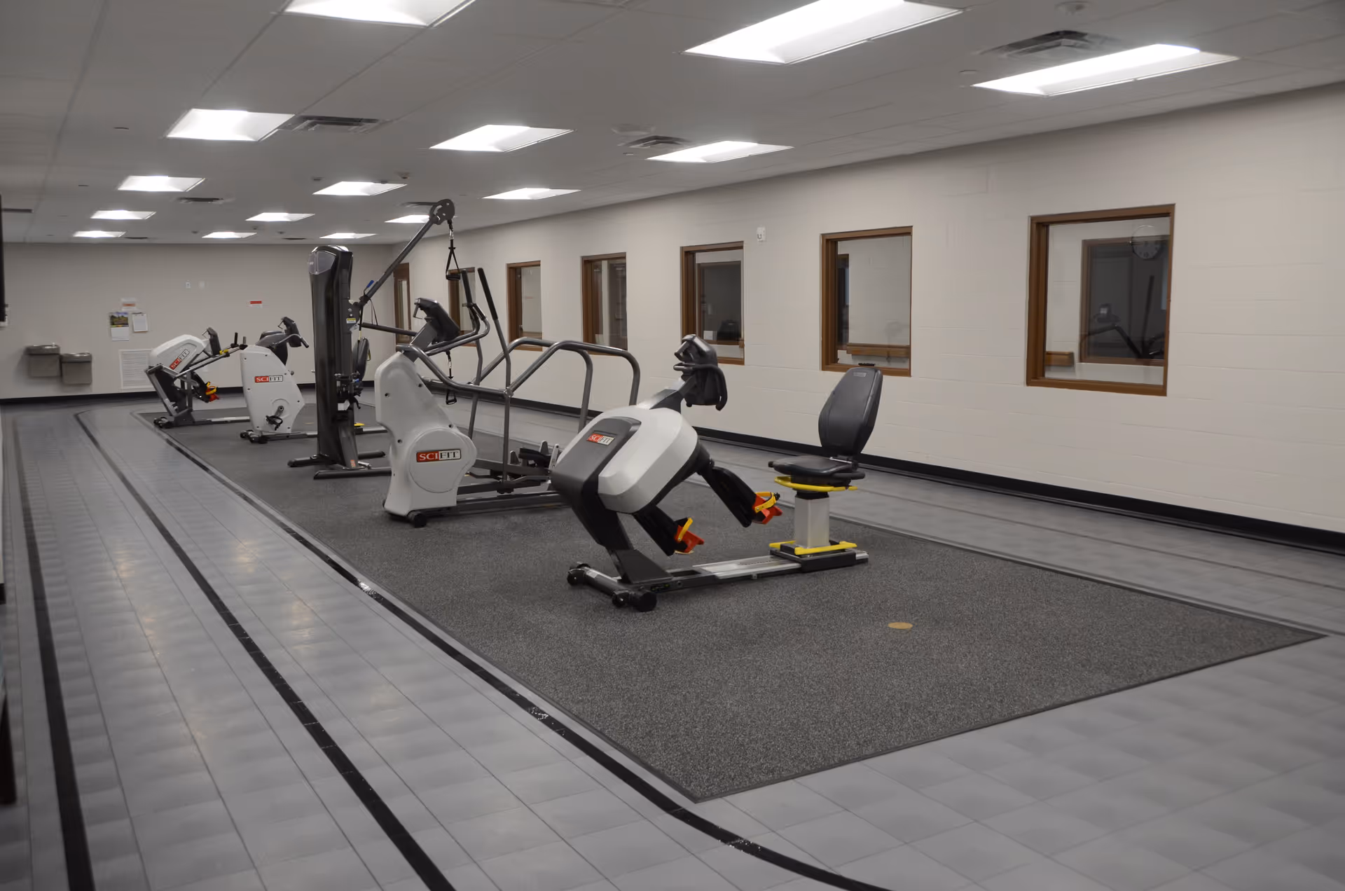 Hammond Center for Assisted Living indoor fitness center with cardio equipment.