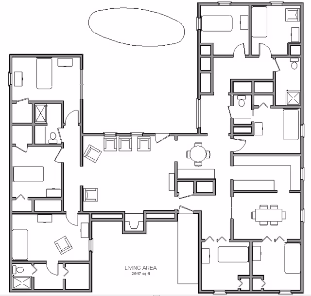 Floor plan of a senior living facility, The Sage Oak.